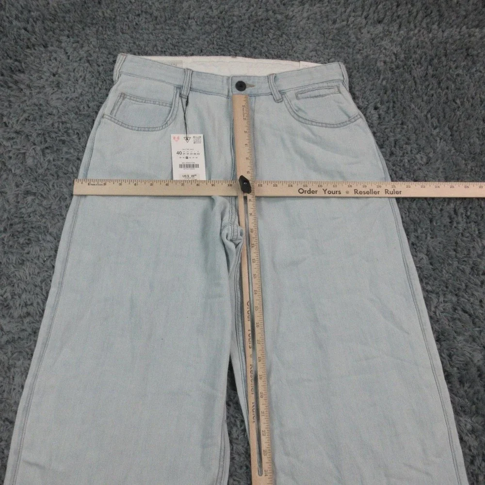 Zara Jeans Mens 32x29* Light Blue Mid Waist Loose Wide Leg Ankle NWT - Picture 4 of 16